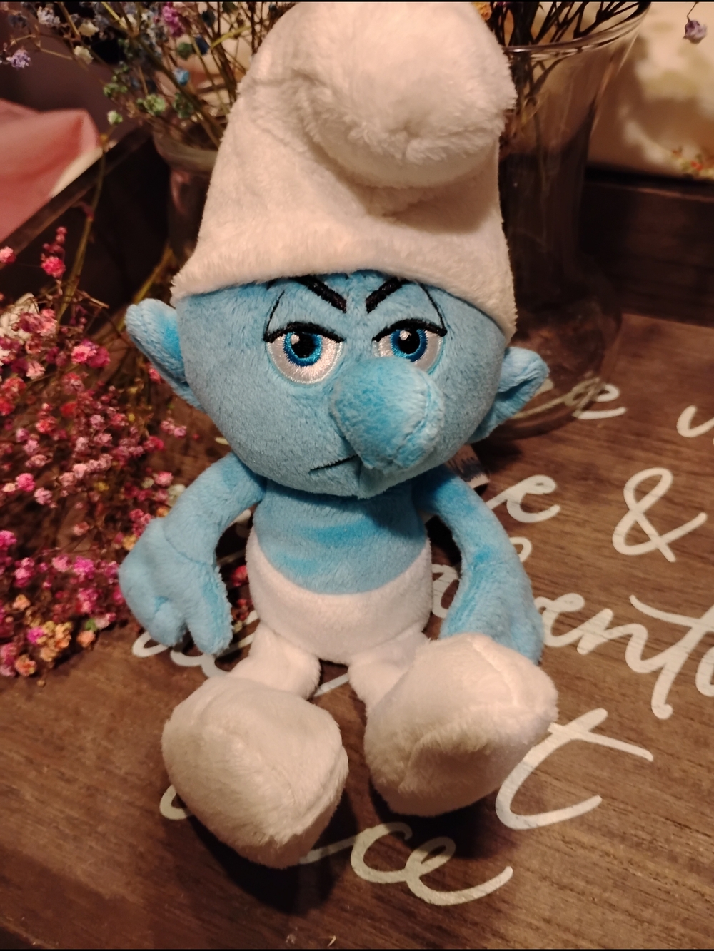 Smurf Plush Stuffed Toy - Blue & White
